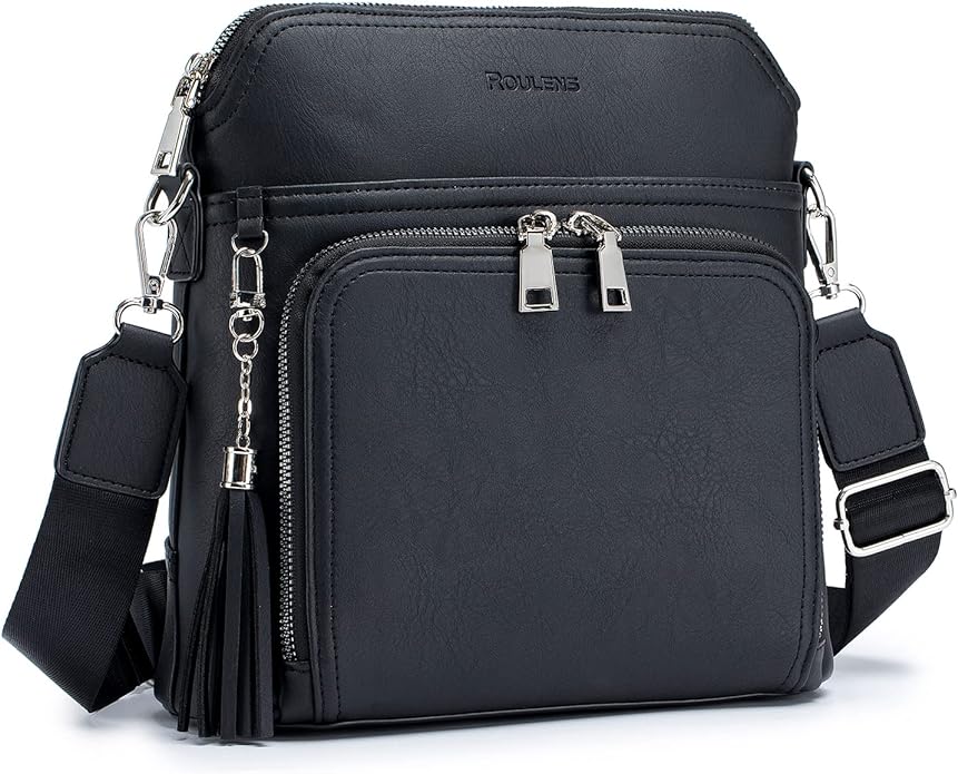 Crossbody Purse for Women, Lightweight Medium Crossbody Bag Soft Leather by Roulens