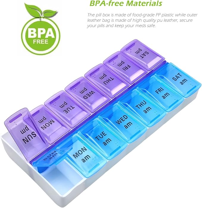 VOFOON Travel Pill Organizer 2 Times a Day, Large AM PM Pill Organizer 7 Day - Image 7