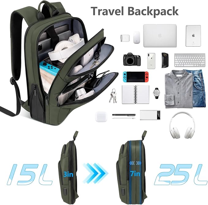 Backpack for Men Slim & Expandable Travel Laptop Backpack - Image 3
