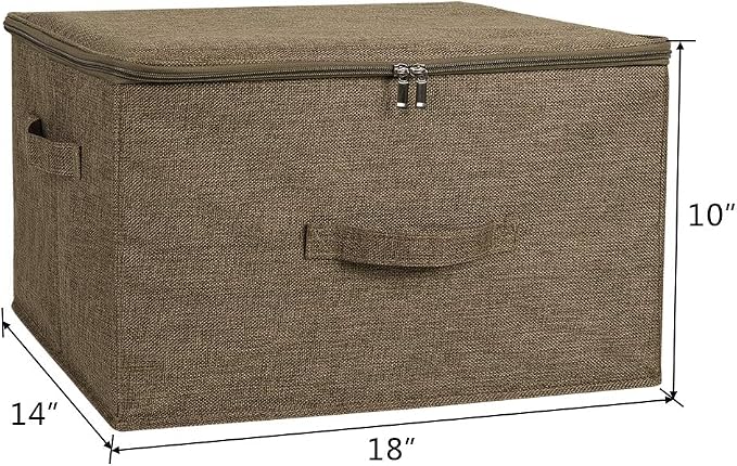 ANMINY 2PCS Storage Bins with Zipper Lids 36 Qt Lidded Fabric Storage Boxes - Image 3