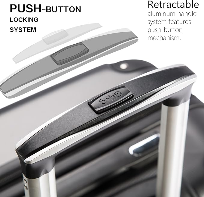 Coolife Luggage Suitcase Carry-on Hardside Travel Luggage TSA Lock Spinner - Image 2