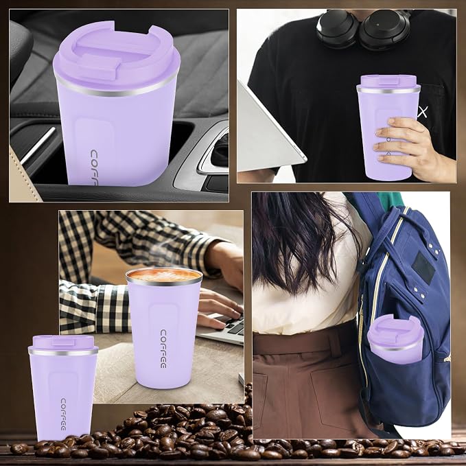 CS COSDDI 12 oz Stainless Steel Vacuum Insulated Tumbler - Coffee Travel Mug Spill Proof with Lid - Coffee Cups for Keep Hot/Ice Coffee,Tea and Beer - Image 5