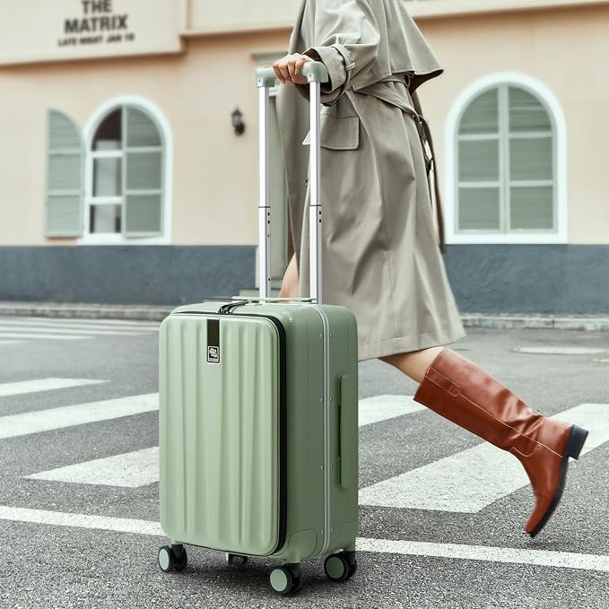 Hanke 26 Inch Large checked Luggage PC Hard Shell luggage Top Opening Aluminum - Image 8