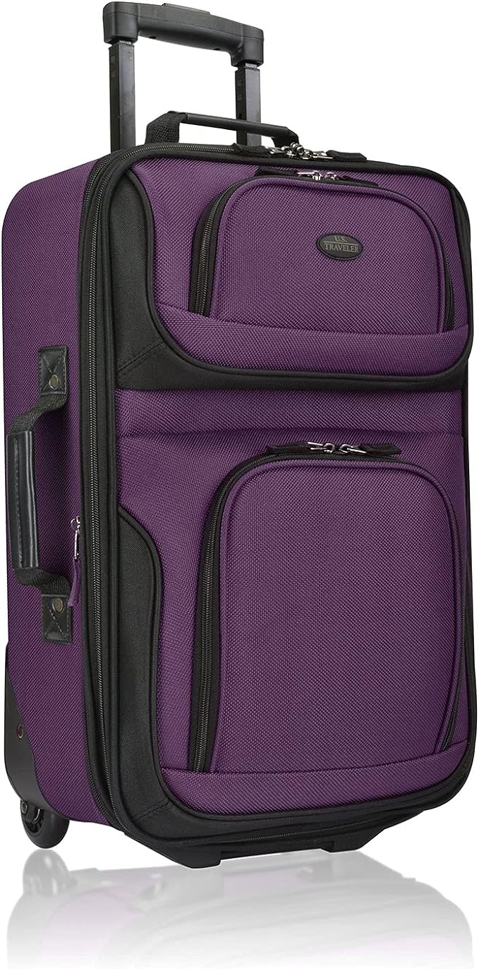 U.S. Traveler Lightweight Rolling 20" Carry On Luggage Softside Suitcase by USTraveler