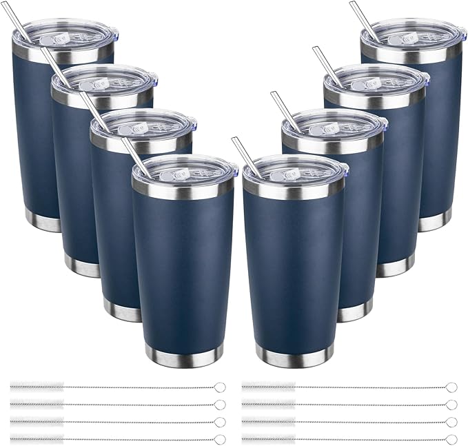 20oz Tumbler with Straw and Brush, Stainless Steel Vacuum Insulated tumbler by Unknown