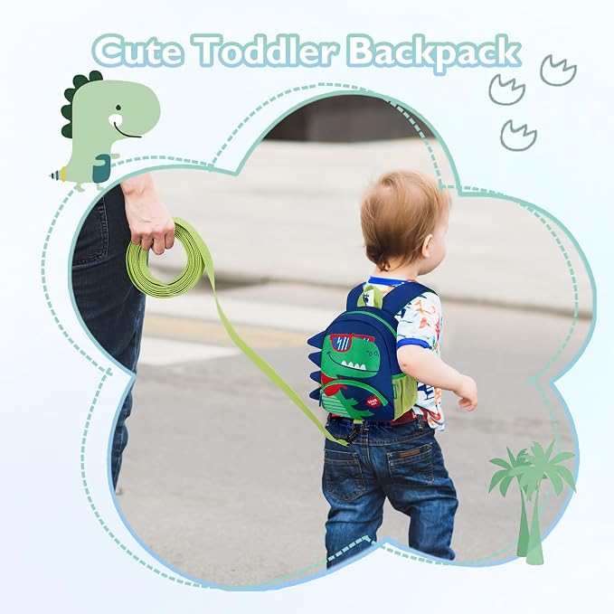 mommore Toddler Backpack for Boys 2-4, 3D Cartoon Cute Kids Dinosaur Backpack - Image 2