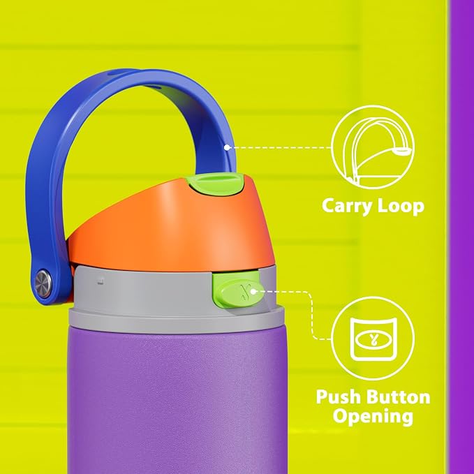 32 oz Insulated Water Bottle for Women: Meoky Stainless Steel Metal Water Bottle with 2-in-1 Straw and Spout Lid - Leak Proof, Cold for 24 Hours, Protective Silicone Base, BPA-Free for School, Violet - Image 6