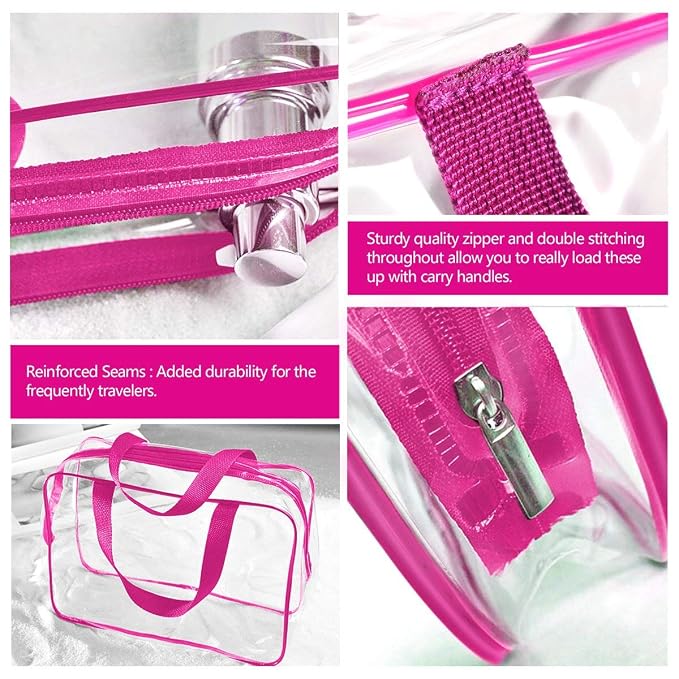 6Pcs Crystal Clear PVC Travel Toiletry Bag Kit - Image 3