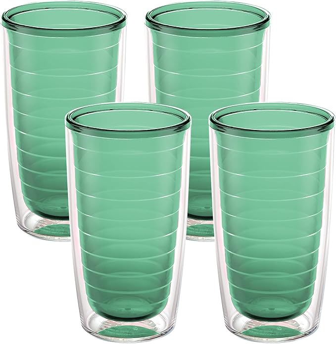 Tervis Clear & Colorful Tabletop Made in USA Double Walled Insulated Tumbler Travel Cup Keeps Drinks Cold & Hot, 16oz - 4pk, Mangrove Green - Image 2