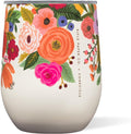 Corkcicle Stemless Insulated Wine Glass Tumbler - Keeps Beverages Cold 6 Hrs Hot 3 Hrs - Stainless Steel - Easy-Grip - Summer Drinkware Gift - Keeps Drinks Ice Cold - 12 oz - Garden Party by Corkcicle