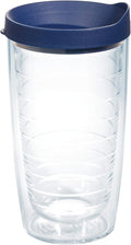 Tervis Clear & Colorful Lidded Made in USA Double Walled Insulated Tumbler Travel Cup Keeps Drinks Cold & Hot, 16oz, Navy Lid by TervisTumblerCompany