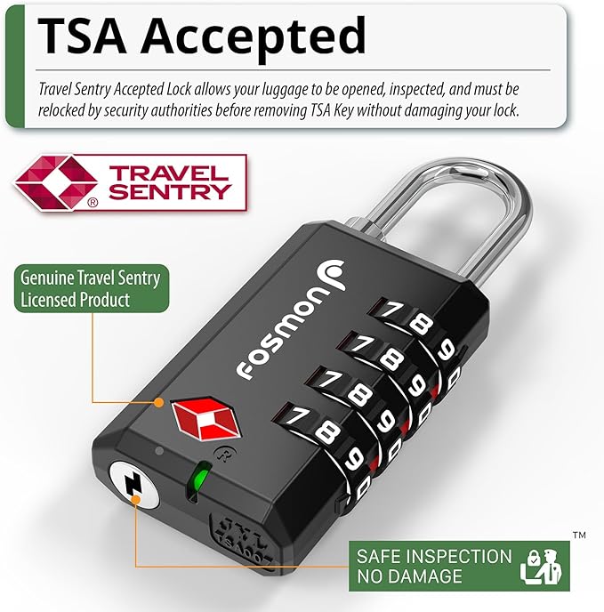 Fosmon TSA Approved Locks for Luggage, Heavy Duty Gun Safe Lock for Gun Case - Image 2