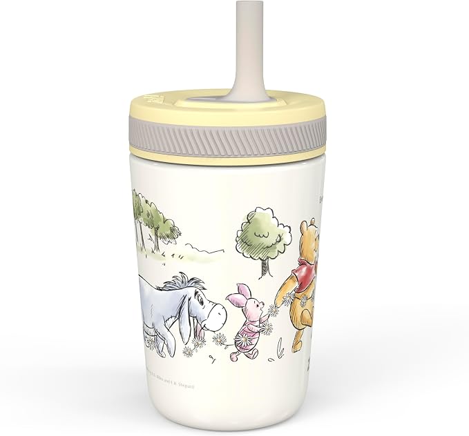 Zak Designs Disney Winnie the Pooh Kelso Toddler Cups For Travel or At Home, 12oz Vacuum Insulated Stainless Steel Sippy Cup With Leak-Proof Design is Perfect For Kids (Winnie the Pooh & Friends) - Image 3