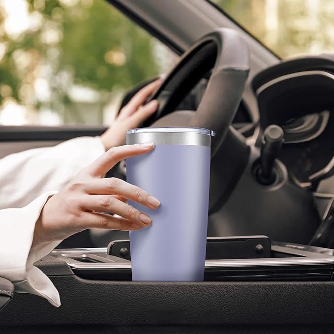 20 oz Tumbler with Lid Stainless Steel Insulated Tumblers Bulk Double Wall Vacuum Cups Powder Coated Travel Mug Keep Drinks Cold and Hot, Cosmic Lilac, 4 Pack - Image 5