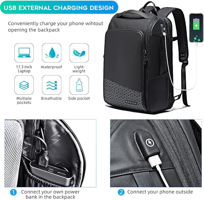 BANGE 45L Expandable Travel Backpacks, Weekender Carry On Backpack, Flight - Image 4