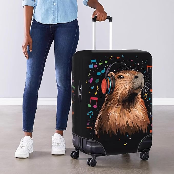 Capybara Luggage Cover Fits 30-32 Inch Luggage Anti-Scratch Spandex Zipper - Image 4