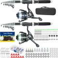 Fishing Pole Combo, Spinning Reels 170Pcs Worm Lure Kit Texas-Rigs-for-Bass by Makefishingbeeasy