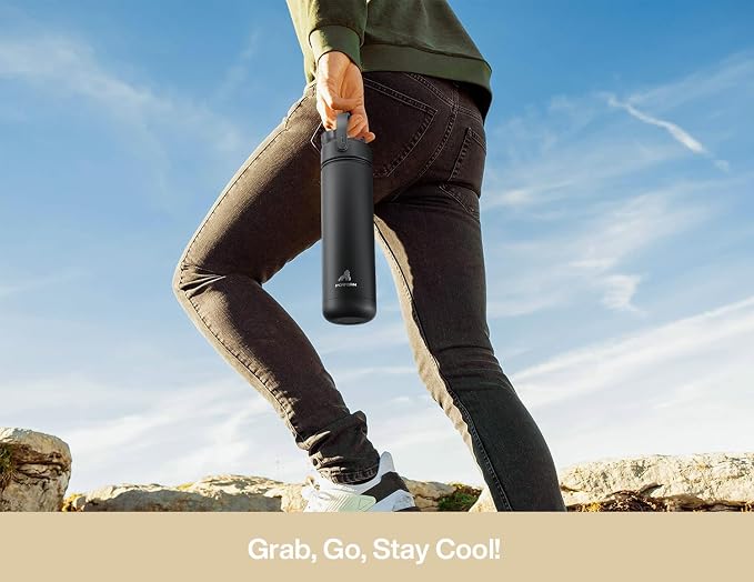 POWCAN 26 oz Insulated Water Bottle with 2-in-1 Straw and Spout Lid, Keep Cold 24H, Leak-Proof, Fits in Car Cup Holder, Stainless Steel Water Bottle for Sports, Gym, Travel, and School (Mousse) - Image 8