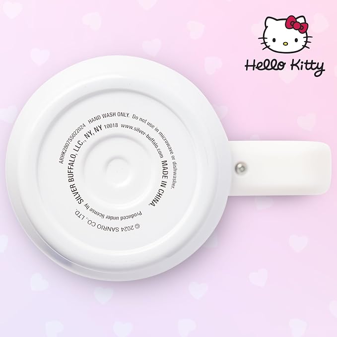 Silver Buffalo Sanrio Hello Kitty Halloween Spooky Skeleton Costume Double Walled Stainless Steel Tumbler with Handle and Straw, Fits in Standard Cup Holder, 40 Ounces - Image 8