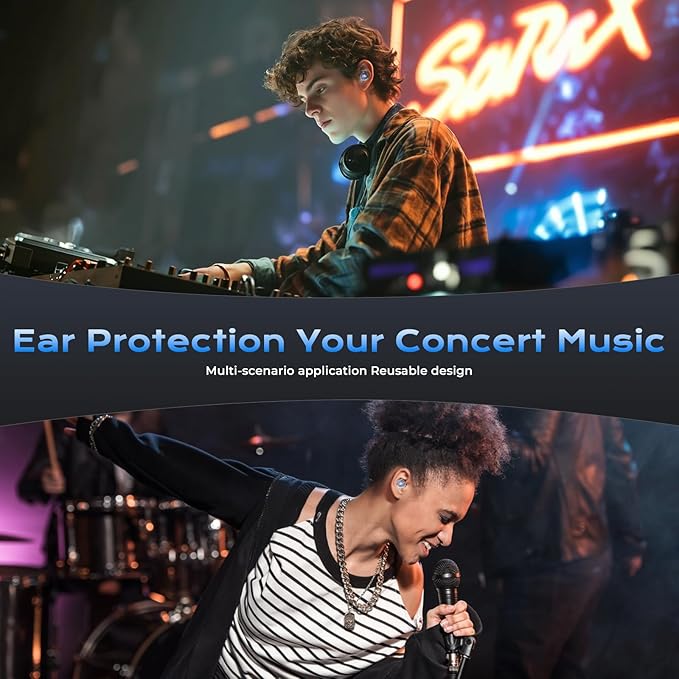Ear Plugs for Concerts, 2 Pairs High Fidelity Ear Plugs Noise Reduction - Image 8