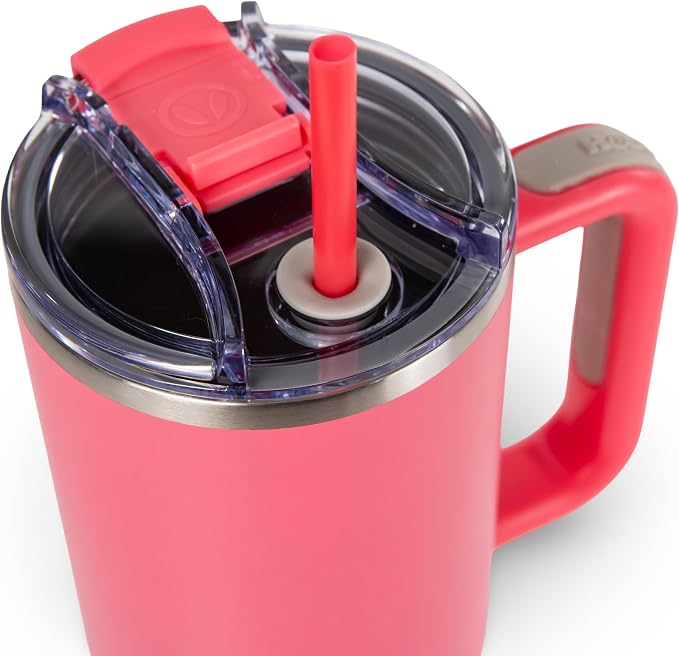 Hogg Big Swig 40 oz Tumbler with Handle and Straw - Pamplona Pink, 40oz Insulated Stainless Steel, Water Tumbler with Straw, Water Cup with Handle, Versatile Leak Proof Lid - Image 2