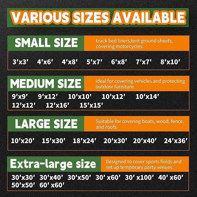 Tarps Heavy Duty Waterproof 10x12 Feet, 10Mil Multipurpose Poly Tarp Cover - Image 9
