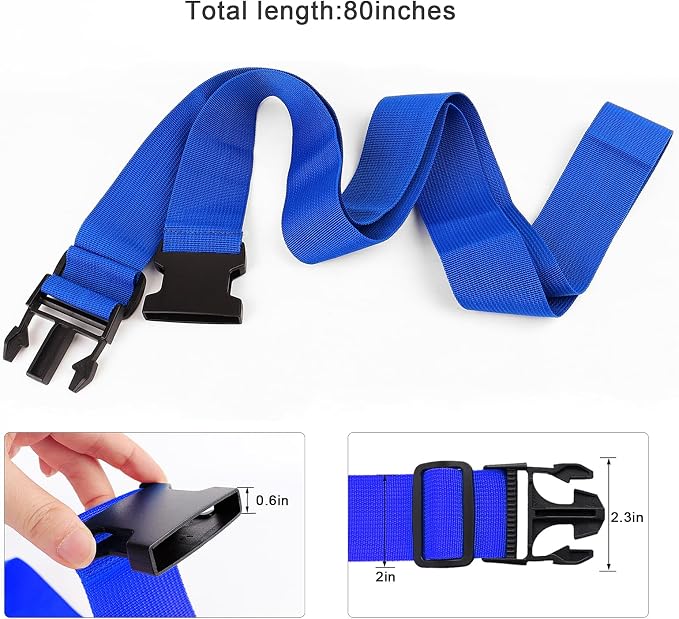 4Pcs Luggage Straps for Suitcase Travel Accessories TSA Approved, 80In Long - Image 3