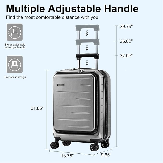 Expandable Carry On Luggage Airline Approved, 20 Inch Lightweight ABS+PC Hard - Image 9