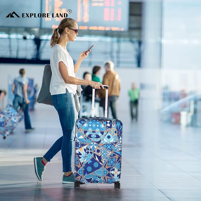 Explore Land Travel Luggage Cover Suitcase Protector Fits 23-26 Inch Case - Image 6