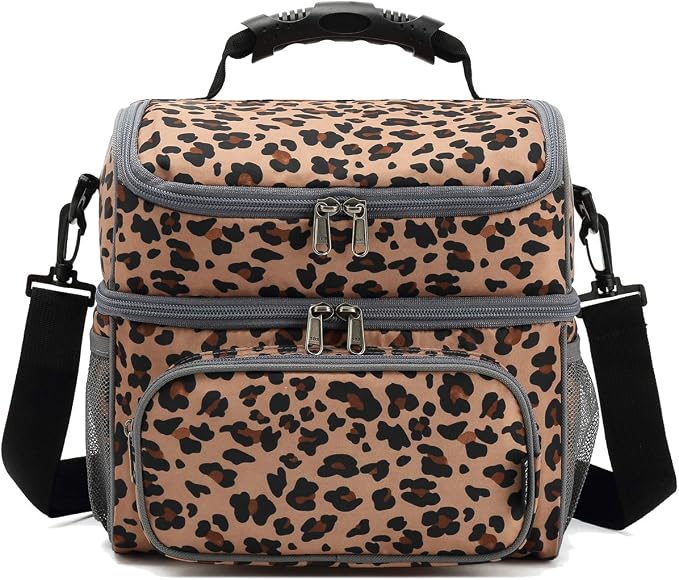 FlowFly Double Layer Cooler Insulated Lunch Bag Adult Lunch Box Large Tote Bag - Image 7