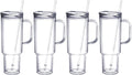 MEWAY 40 oz Acrylic Tumbler with Handle and Straw Lid，Double Wall Vacuum Reusable plastic Water Bottle Travel Mug Cup，Classic Tumblers Cupholder Friendly (4 Pack) by MEWAY