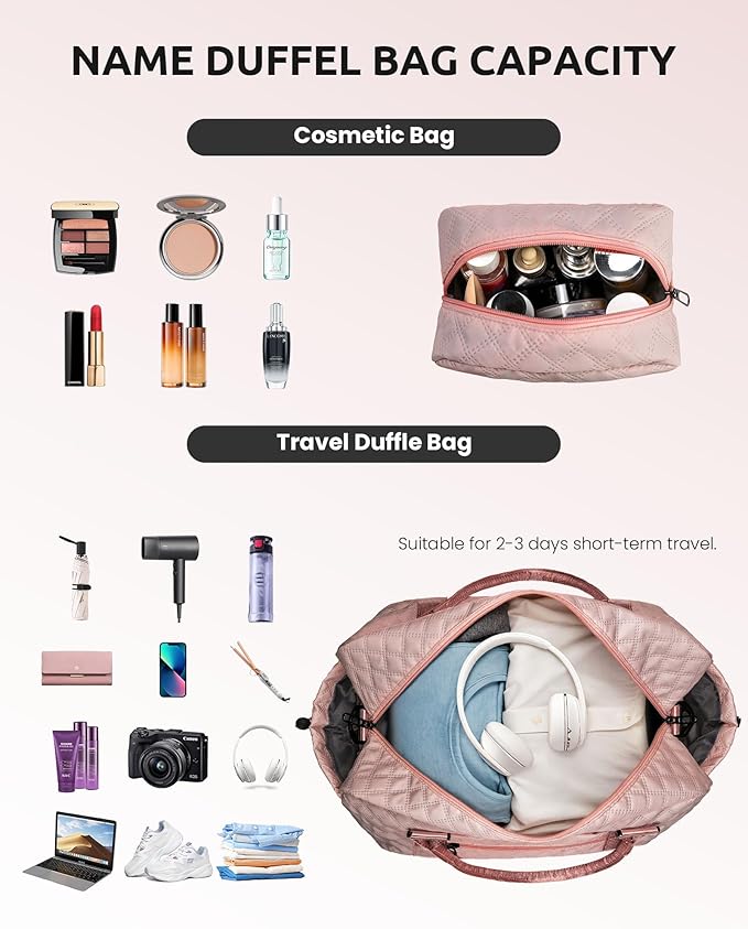 Girls Duffle Bag, Initial Bag, Personalized Weekender Bag - Image 3