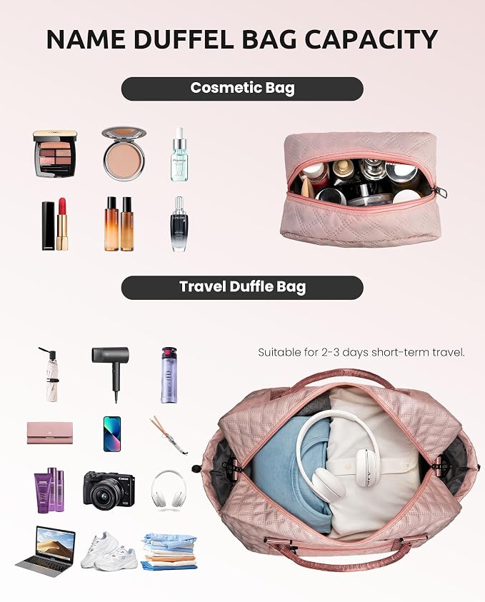 Initial Duffle Travel Bag, Personalized Weekender Bag - Image 3