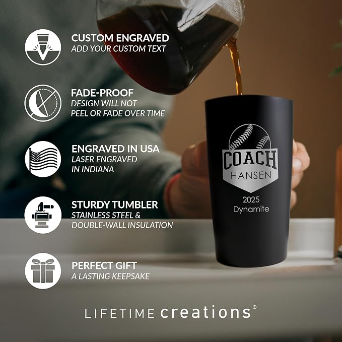 Lifetime Creations Custom Softball Coach Tumbler - Image 2