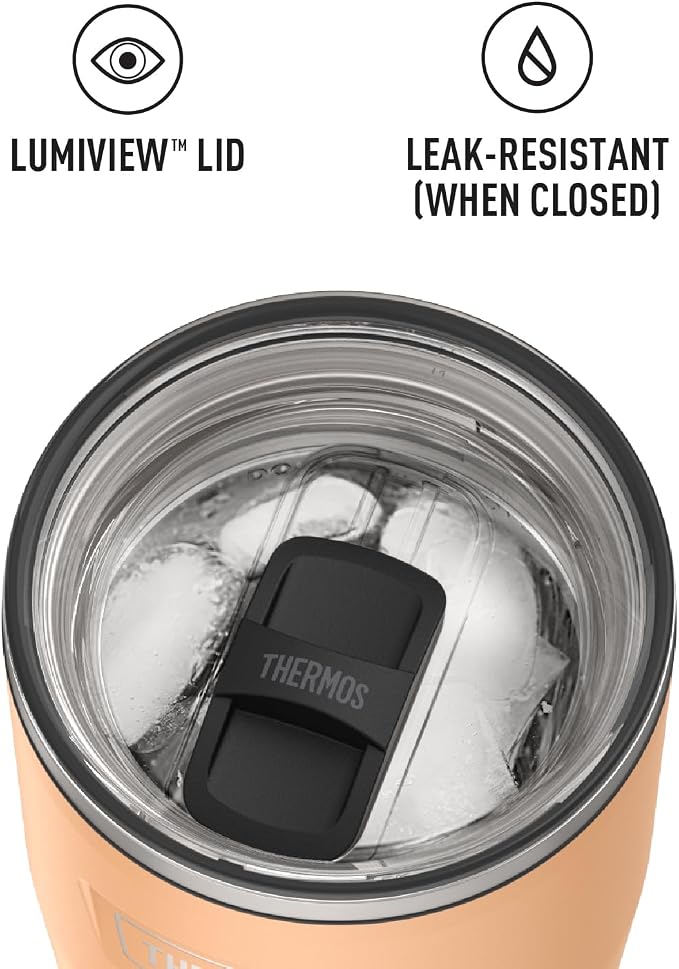 THERMOS ICON SERIES, Stainless Steel Tumbler with Slide Lock, 24 Ounce, Melon - Image 5