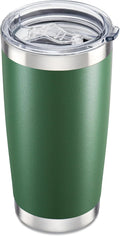 20 oz Tumbler with Lid Stainless Steel Double Wall Vacuum Insulated Tumblers Powder Coated Cups Travel Mug Keep Drinks Cold and Hot, Dark Green by Orebigo
