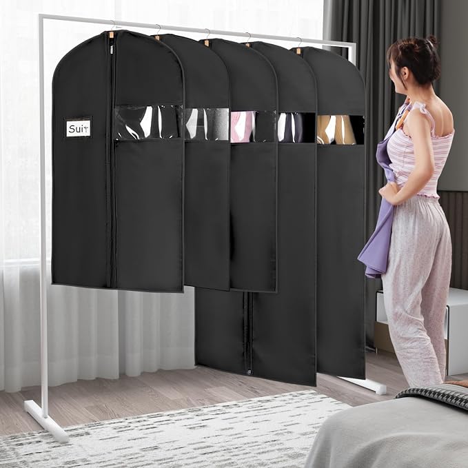 Syeeiex 60'' Garment Bags for Hanging Clothes, Dress Garment Bags for Gowns - Image 2