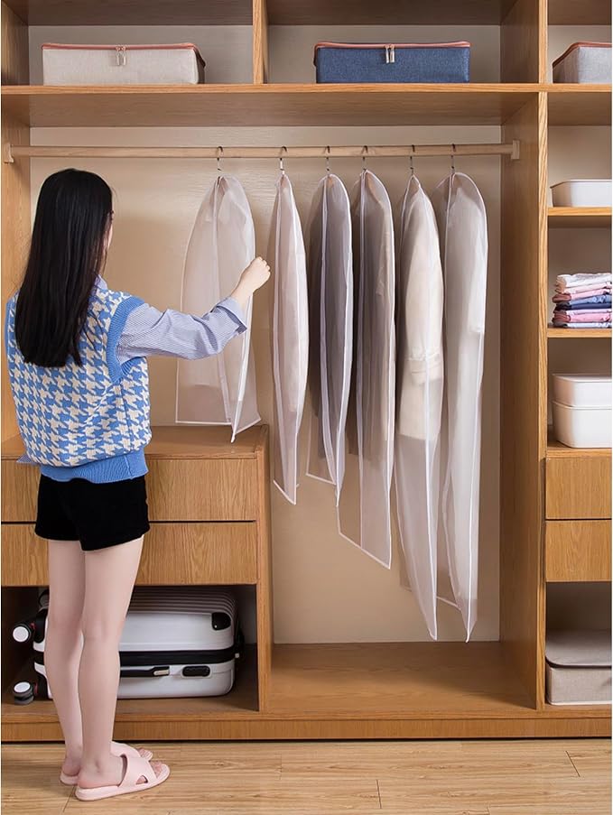 Garment Bags for Wedding Dress Garment Bag Closet Cover for Open Closet Clothes - Image 4