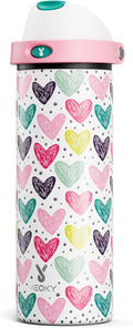 24 oz Valentine's Day Water Bottle: Meoky Stainless Steel Water Bottle with Straw and Spout Lid - Leak Proof, Cold for 24 Hours, Fits in Car Cup Holder, Valentines Day Gifts for Him Men Husband, Heart by MEOKY