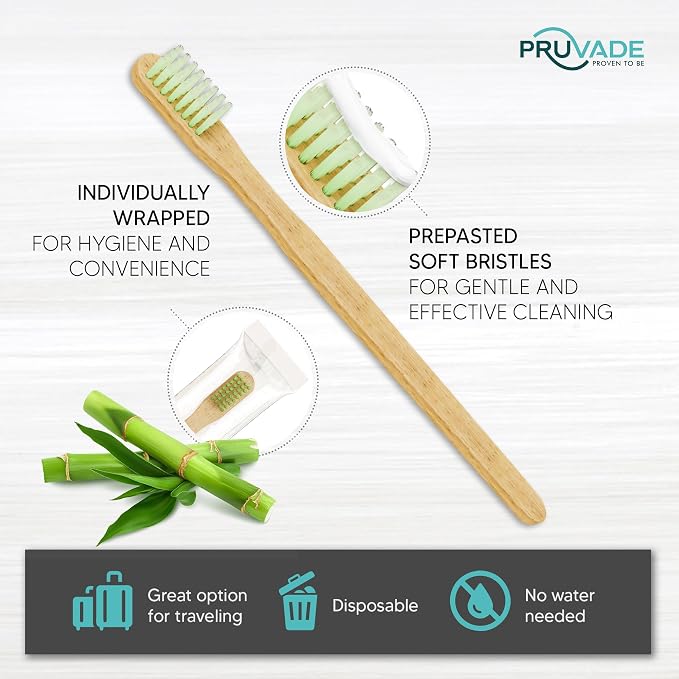 144 Pack Disposable Bamboo Toothbrushes - Image 3
