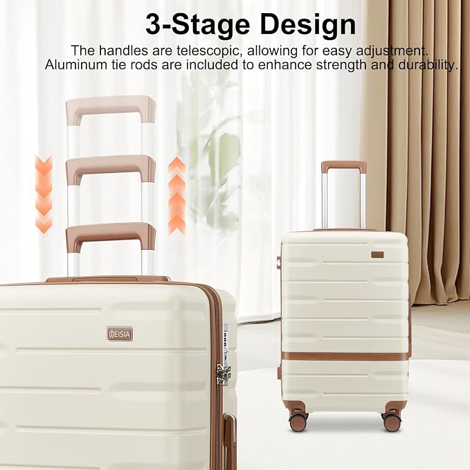 Carry On Luggage Set 22x14x9 Airline Approved， Expandable Hard Shell Suitcase - Image 5