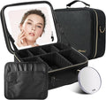 Mocado Travel Makeup Bag with LED Lighted Mirror, Travel Makeup Organizer by Mocado