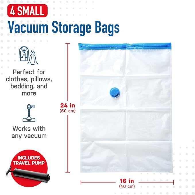 4 Pack Small Vacuum Storage Bags - Image 3
