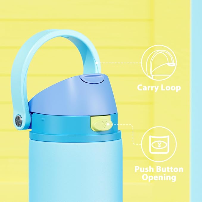 24 oz Insulated Water Bottle for Men: Meoky Stainless Steel Water Bottle with 2-in-1 Straw and Spout Lid - Leak Proof, Cold for 24 Hours, Fits in Car Cup Holder, BPA-Free for Sports Travel, Azure - Image 5
