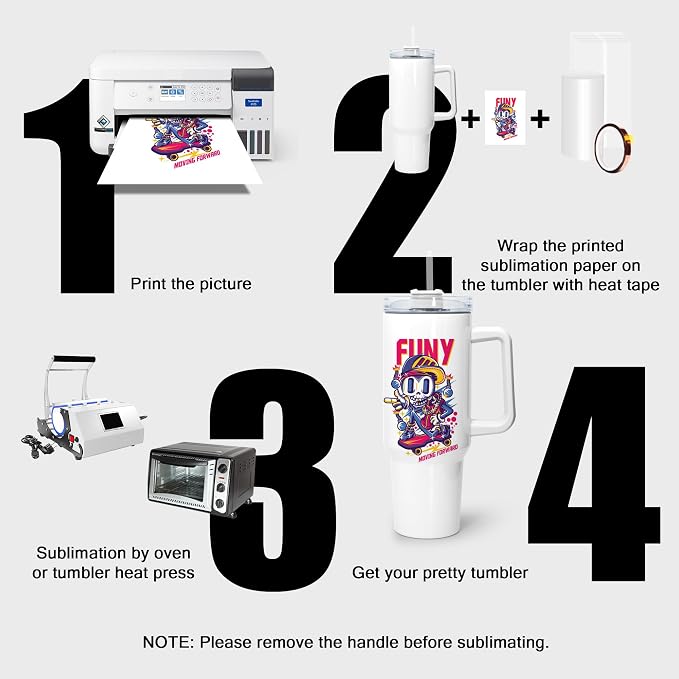 sweet grain 40 oz Sublimation Tumbler with Handle and Straw(20 Pack) Stainless Steel Double Wall Vacuum Insulated Travel Mug Cup Tumblers Bulk Sublimation Blank - 5 Colors - Image 7