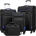 Coolife Luggage 4 Piece Set Suitcase TSA Lock Spinner Softshell lightweight by COOLIFE