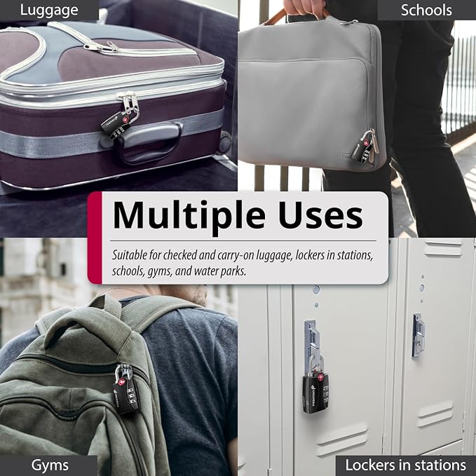 Fosmon Luggage Locks TSA Approved 6 Pack, Suitcase Locks - Image 6