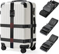 Luggage Straps with TSA Lock, Adjustable Heavy Duty Black Luggage Straps by LUCKLISA