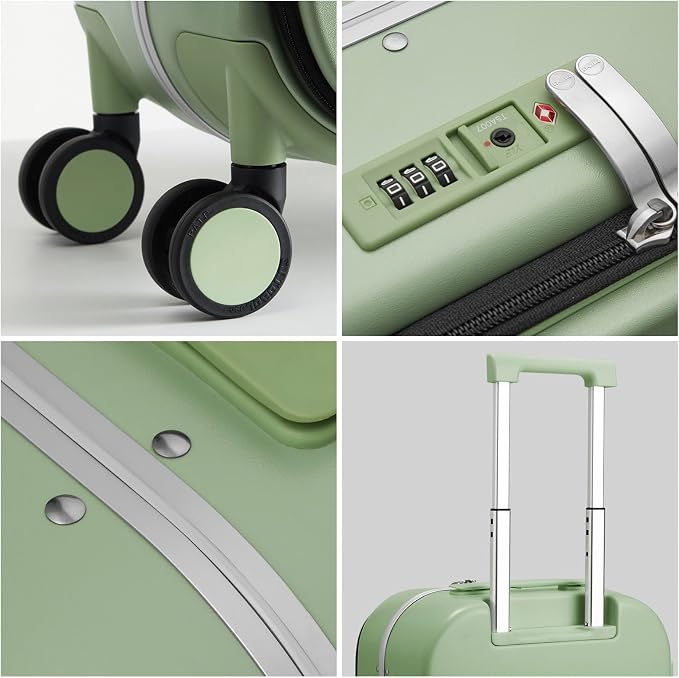 mixi Carry On Luggage, Travel Rolling Luggage Aluminum Frame PC Hardside - Image 5