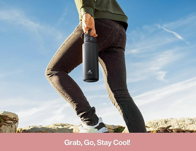 POWCAN 40 oz Insulated Water Bottle with 2-in-1 Straw and Spout Lid, Keep Cold 24H, Leak-Proof, BPA-Free, Double Wall Stainless Steel Water Bottle for Sports, Gym, Travel, and School (Cotton Candy) - Image 6